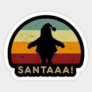 Retro Sunset - Christmas Santa Claus Sticker